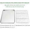 imageBaking Sheet with Rack Set Efar Stainless Steel Baking Pans Tray Cookie Sheet with Cooling Rack 16 x 12 x 1 inch Non Toxic ampamp Healthy Rust Free ampamp Dishwasher Safe  4 Pieces 2 Sheets  2 Racks