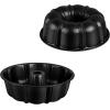 imageEfar 10 Inch Tube Cake Pan Nonstick Fluted Pan for Baking Pound Cake Heavy Duty Carbon Steel Round Baking Mold Easy Release ampamp Easy to Clean 10 Cup BlackBlack