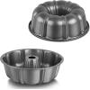 imageEfar 10 Inch Tube Cake Pan Nonstick Fluted Pan for Baking Pound Cake Heavy Duty Carbon Steel Round Baking Mold Easy Release ampamp Easy to Clean 10 Cup BlackGray