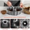 imageEfar 10 Inch Tube Cake Pan Nonstick Fluted Pan for Baking Pound Cake Heavy Duty Carbon Steel Round Baking Mold Easy Release ampamp Easy to Clean 10 Cup BlackGray