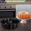 imageEfar 10 Inch Tube Cake Pan Nonstick Fluted Pan for Baking Pound Cake Heavy Duty Carbon Steel Round Baking Mold Easy Release ampamp Easy to Clean 10 Cup BlackBlack