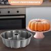 imageEfar 10 Inch Tube Cake Pan Nonstick Fluted Pan for Baking Pound Cake Heavy Duty Carbon Steel Round Baking Mold Easy Release ampamp Easy to Clean 10 Cup BlackGray