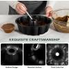 imageEfar 10 Inch Tube Cake Pan Nonstick Fluted Pan for Baking Pound Cake Heavy Duty Carbon Steel Round Baking Mold Easy Release ampamp Easy to Clean 10 Cup BlackBlack