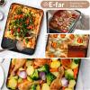 imageEfar 125 x 97 Inch Baking Pan Nonstick Stainless Steel Rectangle Cake Pan for Baking Brownies Casseroles Lasagna Stainless Steel Core ampamp Nonstick Coating Nontoxic ampamp Oven Safe1