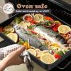 imageEfar 125 x 97 Inch Baking Pan Nonstick Stainless Steel Rectangle Cake Pan for Baking Brownies Casseroles Lasagna Stainless Steel Core ampamp Nonstick Coating Nontoxic ampamp Oven Safe1
