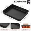 imageEfar 125 x 97 Inch Baking Pan Nonstick Stainless Steel Rectangle Cake Pan for Baking Brownies Casseroles Lasagna Stainless Steel Core ampamp Nonstick Coating Nontoxic ampamp Oven Safe2