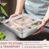 imageEfar 689Inch Square Cake Pan with lid Set Nonstick Square Baking Brownie Pans Bakeware Set of 3 Stainless Steel Core ampamp Easy Clean  6 Pieces3 Pans  3 CoversStainless Steel