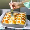 imageEfar 689Inch Square Cake Pan with lid Set Nonstick Square Baking Brownie Pans Bakeware Set of 3 Stainless Steel Core ampamp Easy Clean  6 Pieces3 Pans  3 CoversStainless Steel