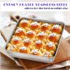 imageEfar 8 x 8Inch Baking Pan Square Cake Brownie Baking Pans Stainless Steel Bakeware Set of 3 Fits in Small Toaster Oven Nontoxic ampamp Dishwasher Safe3 Pcs