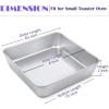 imageEfar 8 x 8Inch Baking Pan Square Cake Brownie Baking Pans Stainless Steel Bakeware Set of 3 Fits in Small Toaster Oven Nontoxic ampamp Dishwasher Safe3 Pcs