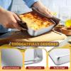 imageEfar 8 x 8Inch Square Baking Pan with Lid Stainless Steel Square Cake Brownie Pan Fit for Toaster Oven Nontoxic ampamp Healthy Easy Storage ampamp Dishwasher Safe  2 Pieces4