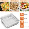 imageEfar 8 x 8Inch Square Baking Pan with Lid Stainless Steel Square Cake Brownie Pan Fit for Toaster Oven Nontoxic ampamp Healthy Easy Storage ampamp Dishwasher Safe  2 Pieces2
