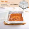 imageEfar 8 x 8Inch Square Baking Pan with Lid Stainless Steel Square Cake Brownie Pan Fit for Toaster Oven Nontoxic ampamp Healthy Easy Storage ampamp Dishwasher Safe  2 Pieces4
