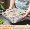 imageEfar 8 x 8Inch Square Baking Pan with Lid Stainless Steel Square Cake Brownie Pan Fit for Toaster Oven Nontoxic ampamp Healthy Easy Storage ampamp Dishwasher Safe  2 Pieces4