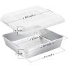 imageEfar 8 x 8Inch Square Baking Pan with Lid Stainless Steel Square Cake Brownie Pan Fit for Toaster Oven Nontoxic ampamp Healthy Easy Storage ampamp Dishwasher Safe  2 Pieces2