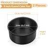 imageEfar 8x2 Inch Cake Pan Set of 2 Nonstick Round Cake Pans Tins for Baking Birthday Wedding Layer Smash Cakes Stainless Steel Core ampamp Nontoxic Coating Straight SideBlack6x2