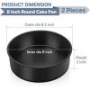 imageEfar 8x2 Inch Cake Pan Set of 2 Nonstick Round Cake Pans Tins for Baking Birthday Wedding Layer Smash Cakes Stainless Steel Core ampamp Nontoxic Coating Straight SideBlack8x2