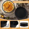 imageEfar 8x2 Inch Cake Pan Set of 2 Nonstick Round Cake Pans Tins for Baking Birthday Wedding Layer Smash Cakes Stainless Steel Core ampamp Nontoxic Coating Straight SideBlack6x2