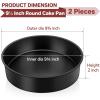 imageEfar 8x2 Inch Cake Pan Set of 2 Nonstick Round Cake Pans Tins for Baking Birthday Wedding Layer Smash Cakes Stainless Steel Core ampamp Nontoxic Coating Straight SideBlack95x2