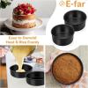 imageEfar 8x2 Inch Cake Pan Set of 2 Nonstick Round Cake Pans Tins for Baking Birthday Wedding Layer Smash Cakes Stainless Steel Core ampamp Nontoxic Coating Straight SideBlack6x2