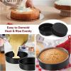 imageEfar 8x2 Inch Cake Pan Set of 2 Nonstick Round Cake Pans Tins for Baking Birthday Wedding Layer Smash Cakes Stainless Steel Core ampamp Nontoxic Coating Straight SideBlack95x2