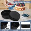 imageEfar 8x2 Inch Cake Pan Set of 2 Nonstick Round Cake Pans Tins for Baking Birthday Wedding Layer Smash Cakes Stainless Steel Core ampamp Nontoxic Coating Straight SideBlack8x2