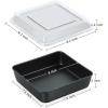 imageEfar 8x8 Inch Square Baking Pan with Lid Set Nonstick Square Cake Pans Metal Bakeware for Oven Cooking Lasagna Brownies Stainless Steel Core ampamp Easy Release 4 Pieces2 Pans2 Covers1 pan1 lid