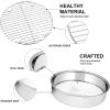 imageEfar 9 Inch Cake Pan Set of 2 Stainless Steel Round Cake Baking Pans NonToxic ampamp Healthy Mirror Finish ampamp Dishwasher Safe9Inch 2 Cake Pans  2 Racks