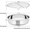 imageEfar 9 Inch Cake Pan Set of 2 Stainless Steel Round Cake Baking Pans NonToxic ampamp Healthy Mirror Finish ampamp Dishwasher Safe9Inch 2 Cake Pans  2 Racks