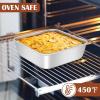 imageEfar 9x9 Inch Square Cake Pan Stainless Steel Baking Pan for Lasagna Brownies Casseroles Silver Square Bakeware for Oven Cooking NonToxic ampamp Rust Free Dishwasher Safe 2 Inch deep2