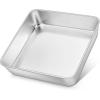 imageEfar 9x9 Inch Square Cake Pan Stainless Steel Baking Pan for Lasagna Brownies Casseroles Silver Square Bakeware for Oven Cooking NonToxic ampamp Rust Free Dishwasher Safe 2 Inch deep1