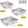 imageEfar Baking Pans Set of 3 Stainless Steel Sheet Cake Pan for Oven  12510594Inch Rectangle Bakeware Set for Cake Lasagna Brownie Casserole Cookie Nontoxic ampamp Healthy Dishwasher Safe3 Pieces Set  Square