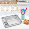imageEfar Baking Pans Set of 3 Stainless Steel Sheet Cake Pan for Oven  12510594Inch Rectangle Bakeware Set for Cake Lasagna Brownie Casserole Cookie Nontoxic ampamp Healthy Dishwasher Safe3 Pieces Set  Rectangle