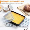 imageEfar Baking Pans with Lids Set of 3 Nonstick Sheet Cake Pan for Oven Lasagna Brownie Casserole  12510594Inch Rectangle Metal Bakeware Set Stainless Steel Core  6 Pieces3 Pans  3 Covers