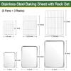 imageEfar Baking Sheet with Cooling Rack Set 3 Pans  3 Racks 1612593 Inch Stainless Steel Cookie Sheets Baking Pans and Wire Rack for Oven Non Toxic ampamp Easy Clean