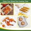 imageEfar Baking Sheet with Cooling Rack Set 3 Pans  3 Racks 1612593 Inch Stainless Steel Cookie Sheets Baking Pans and Wire Rack for Oven Non Toxic ampamp Easy Clean