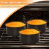 imageEfar Cake Pan Set of 3 6 inch8 inch9 inch Nonstick Round Baking Cake Pans for Tier Birthday Wedding Cake Stainless Steel Core ampamp NonToxic Coating 2 Inch Deep Black4 Inches