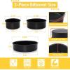 imageEfar Cake Pan Set of 3 6 inch8 inch9 inch Nonstick Round Baking Cake Pans for Tier Birthday Wedding Cake Stainless Steel Core ampamp NonToxic Coating 2 Inch Deep Black468 Inches