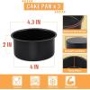 imageEfar Cake Pan Set of 3 6 inch8 inch9 inch Nonstick Round Baking Cake Pans for Tier Birthday Wedding Cake Stainless Steel Core ampamp NonToxic Coating 2 Inch Deep Black4 Inches