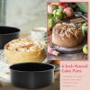 imageEfar Cake Pan Set of 3 6 inch8 inch9 inch Nonstick Round Baking Cake Pans for Tier Birthday Wedding Cake Stainless Steel Core ampamp NonToxic Coating 2 Inch Deep Black6 Inches