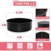 imageEfar Cake Pan Set of 3 6 inch8 inch9 inch Nonstick Round Baking Cake Pans for Tier Birthday Wedding Cake Stainless Steel Core ampamp NonToxic Coating 2 Inch Deep Black6 Inches