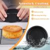 imageEfar Cake Pan Set of 3 6 inch8 inch9 inch Nonstick Round Baking Cake Pans for Tier Birthday Wedding Cake Stainless Steel Core ampamp NonToxic Coating 2 Inch Deep Black4 Inches