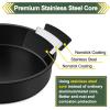 imageEfar Cake Pan Set of 3 6 inch8 inch9 inch Nonstick Round Baking Cake Pans for Tier Birthday Wedding Cake Stainless Steel Core ampamp NonToxic Coating 2 Inch Deep Black6895 Inches