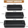 imageEfar Nonstick Baking Pans Set of 3 Rectangle Stainless Steel Sheet Cake Pan for Toaster Oven 12510594 Inch Black Bakeware for Brownie Lasagna Casserole Cake Nontoxic ampamp Healthy 2 inch Deep
