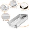 imageEfar Stainless Steel Baking Pan with Lid 12 x 9 x 2 Inch Rectangle Sheet Cake Pans with Covers Bakeware for Cakes Brownies Casseroles Nontoxic ampamp Healthy Heavy Duty ampamp Dishwasher Safe  Set of 22Pans2Lids