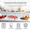 imageEfar Stainless Steel Baking Pan with Lid 12 x 9 x 2 Inch Rectangle Sheet Cake Pans with Covers Bakeware for Cakes Brownies Casseroles Nontoxic ampamp Healthy Heavy Duty ampamp Dishwasher Safe  Set of 21Pan1Lid