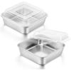 imageEfar 8 x 8Inch Square Baking Pan with Lid Stainless Steel Square Cake Brownie Pan Fit for Toaster Oven Nontoxic ampamp Healthy Easy Storage ampamp Dishwasher Safe  2 Pieces4