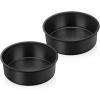 imageEfar 8x2 Inch Cake Pan Set of 2 Nonstick Round Cake Pans Tins for Baking Birthday Wedding Layer Smash Cakes Stainless Steel Core ampamp Nontoxic Coating Straight SideBlack6x2