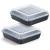 imageEfar 8x8 Inch Square Baking Pan with Lid Set Nonstick Square Cake Pans Metal Bakeware for Oven Cooking Lasagna Brownies Stainless Steel Core ampamp Easy Release 4 Pieces2 Pans2 Covers2 pans2 lids