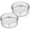 imageEfar 9 Inch Cake Pan Set of 2 Stainless Steel Round Cake Baking Pans NonToxic ampamp Healthy Mirror Finish ampamp Dishwasher Safe6 Cake Pan Set of 2